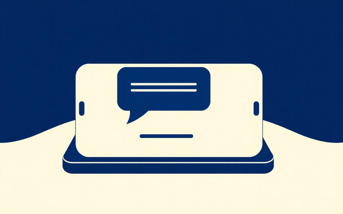 Editorial illustration of message-based signal delivery on a mobile device